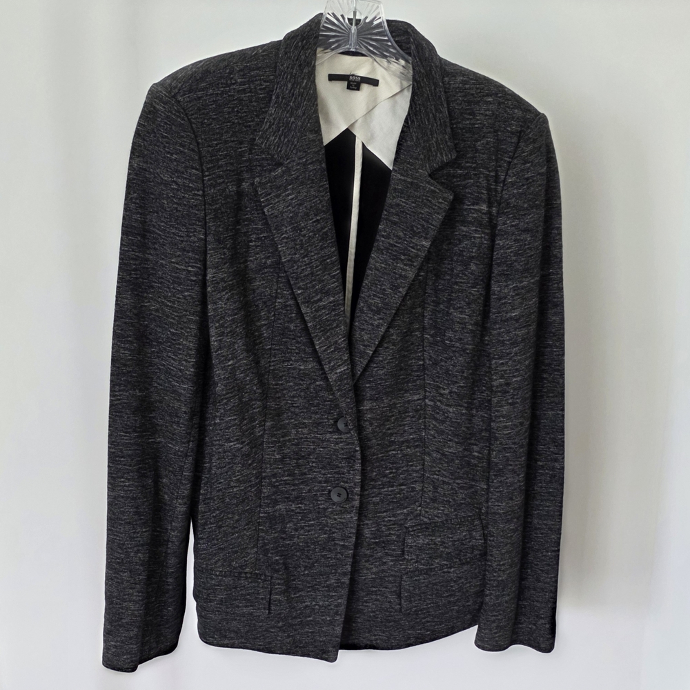 Hugo Boss Gray Sweater Blazer Suit Jacket Size 8
